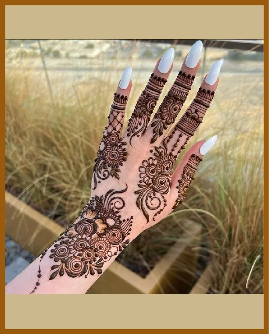 Webbed Line Style For Modern Back Hand Mehndi Design